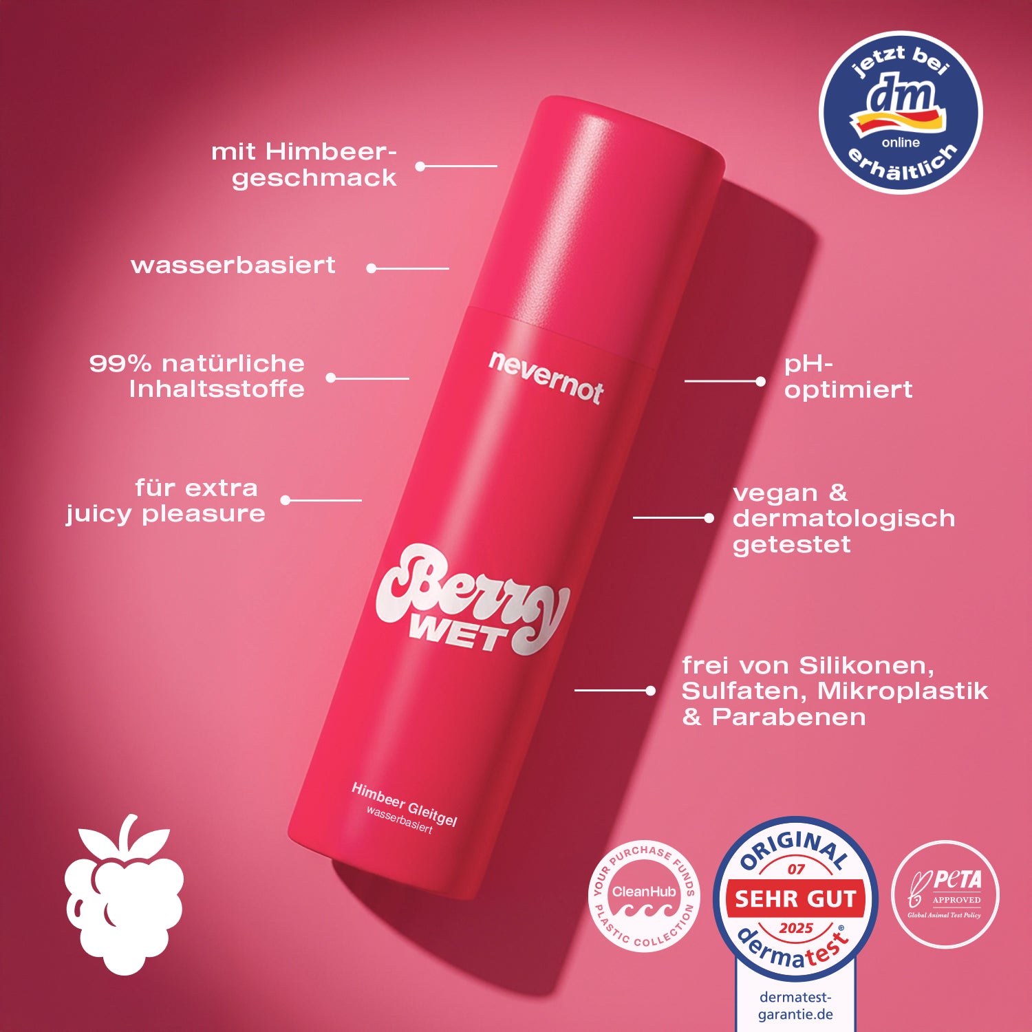 Gleitgel Berry Wet mit Himbeergeschmack nevernot Gleitgel Berry Wet mit Himbeergeschmack nevernot