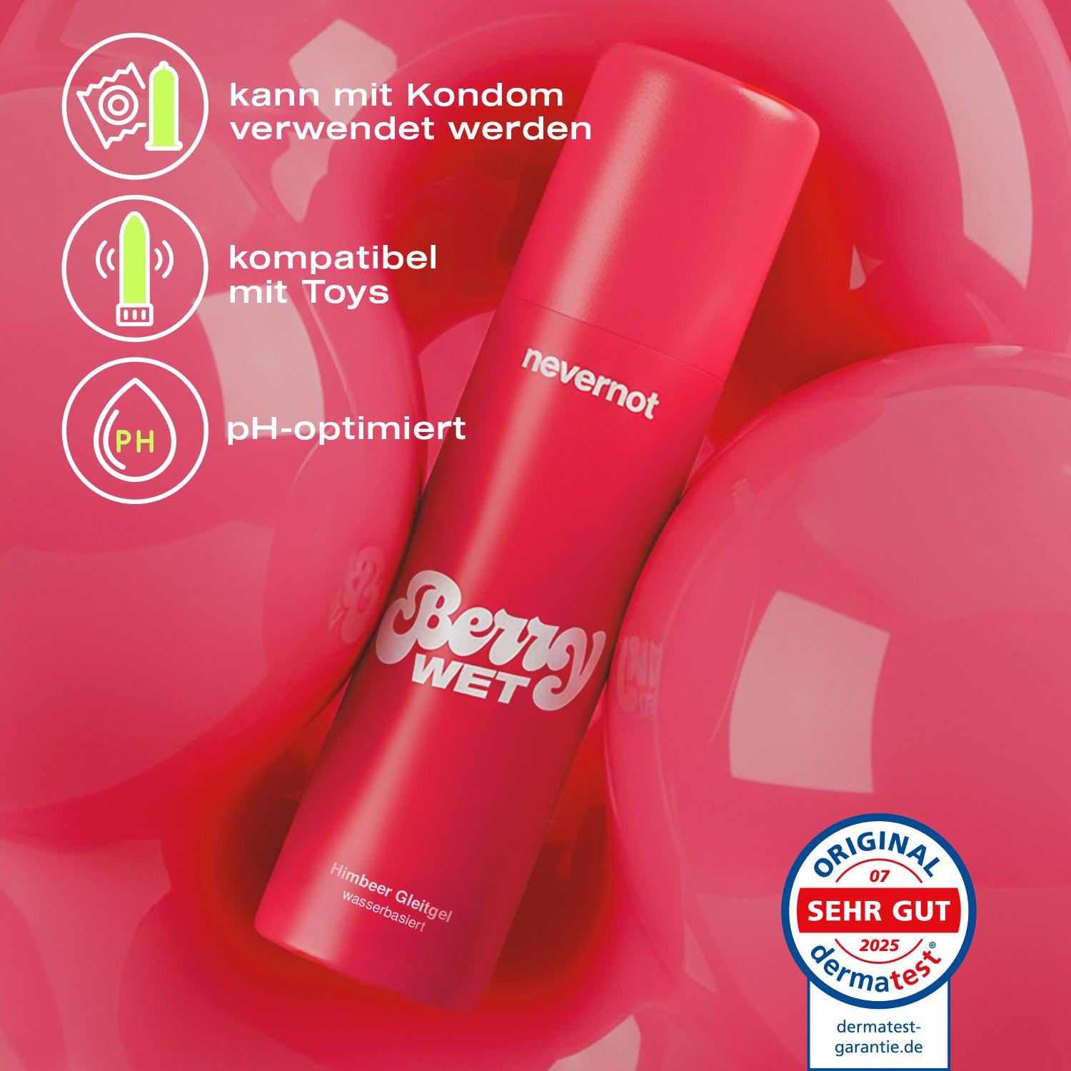Gleitgel Berry Wet mit Himbeergeschmack nevernot Gleitgel Berry Wet mit Himbeergeschmack nevernot